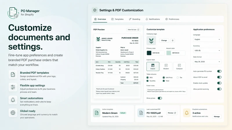 SupplyFlow ‑ Purchase Orders