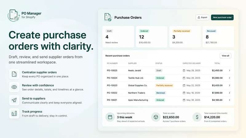SupplyFlow ‑ Purchase Orders