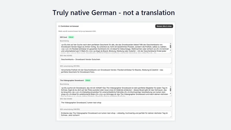 Lumen: Dutch & German Copy