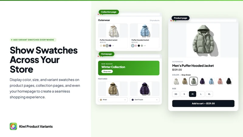 Kiwi Product Variants & Swatch