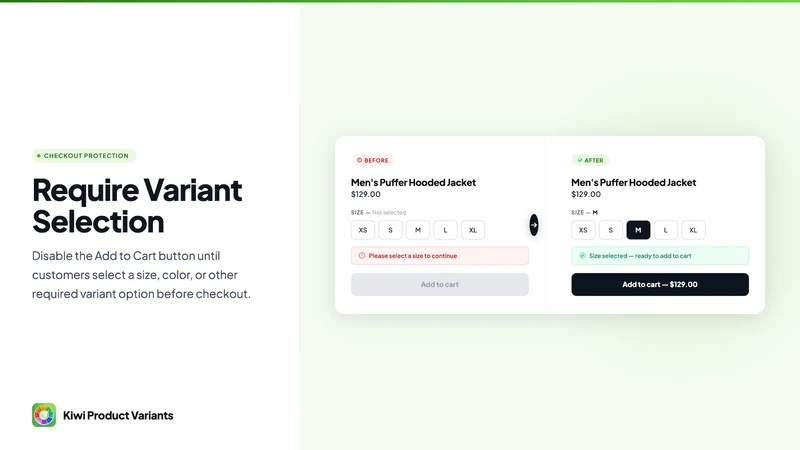 Kiwi Product Variants & Swatch