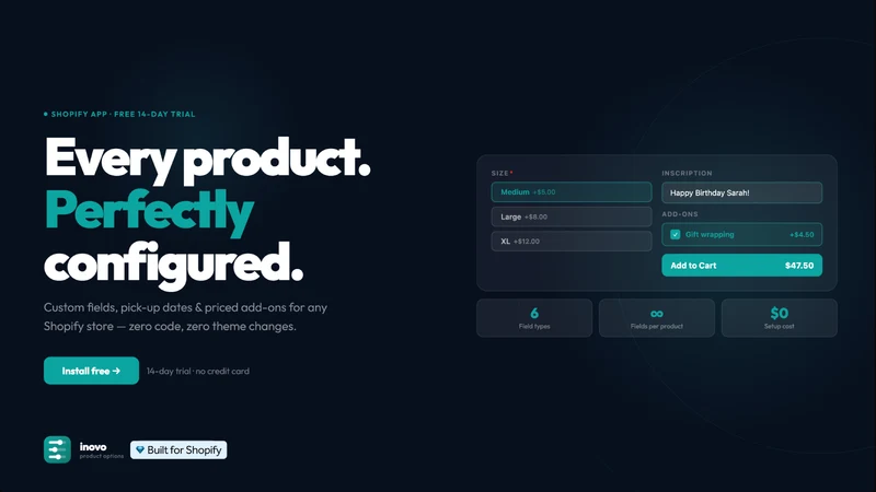 Inovo Product Options, Variant
