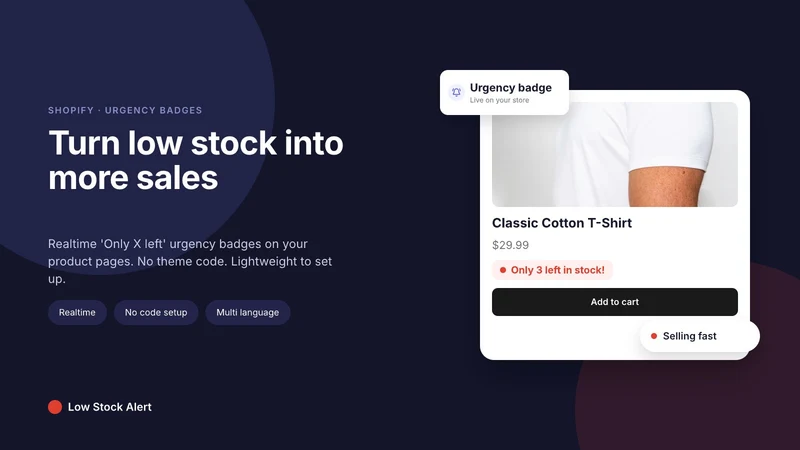 Urgency Low Stock Counter
