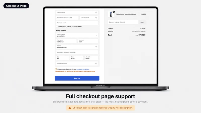 CheckGuard ‑ Terms Checkbox
