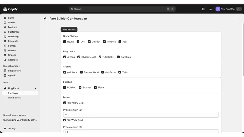 Ring Facet ‑ Ring Builder