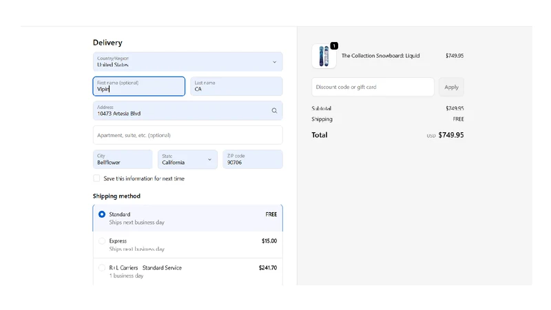 R+L Carriers Shipping