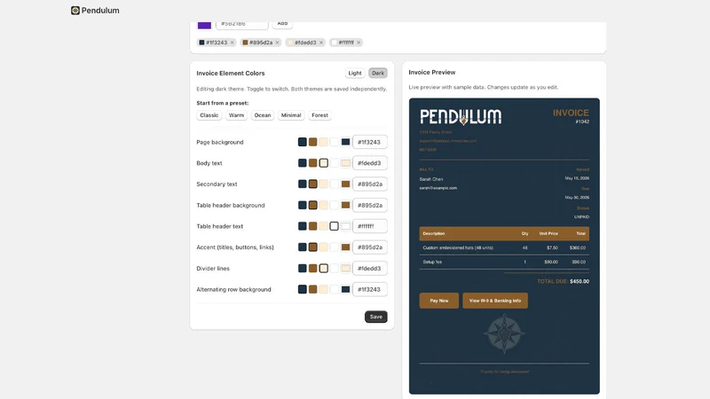 Pendulum Invoices