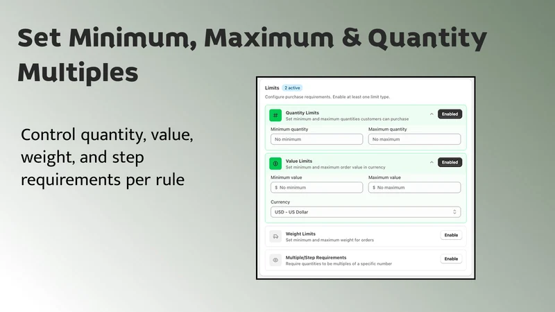 GD: Order Limites Quantity