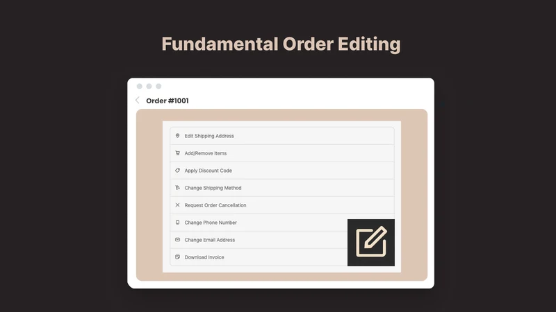 Fundamental Order Editing