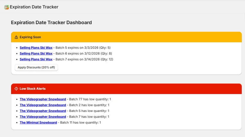 Devix Expiration Date Tracker