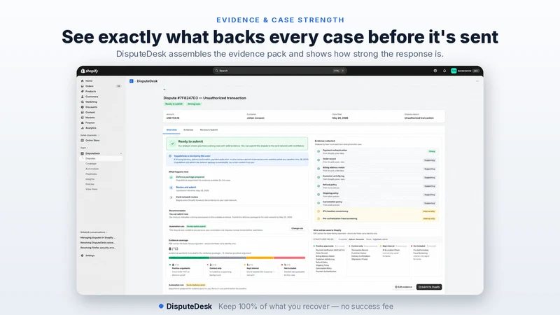 DisputeDesk Chargeback Defense