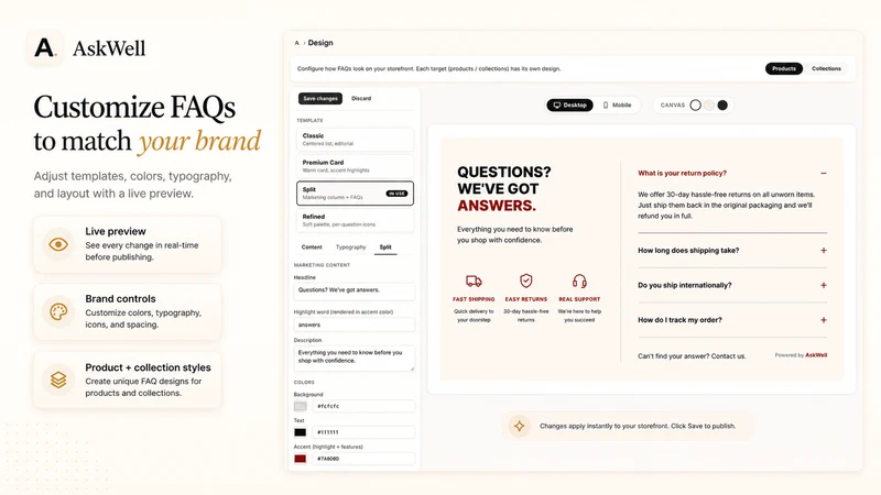 AskWell: AI FAQ & Accordion