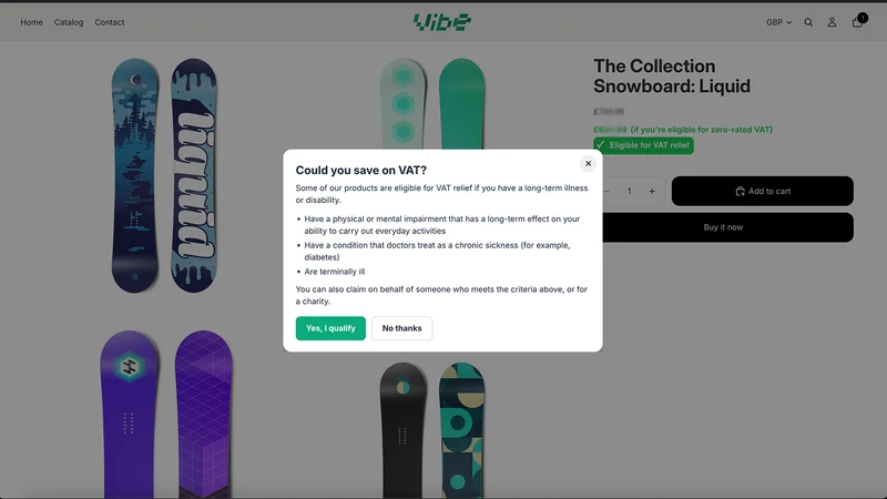 Vibe VAT Relief