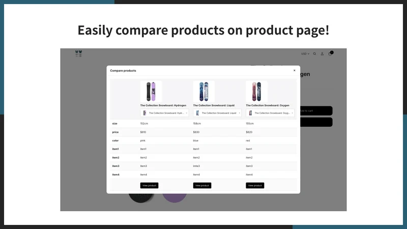 UR:Compare＆Specification Table