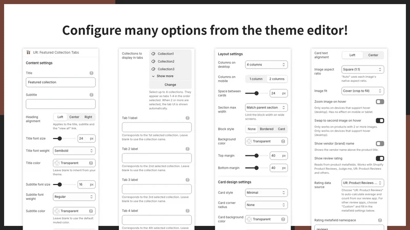 UR: Featured Collection Tabs