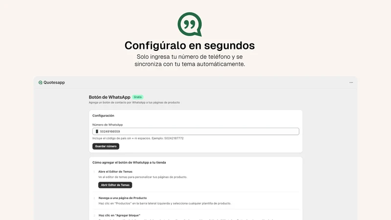 Quotesapp ‑ Botón de WhatsApp