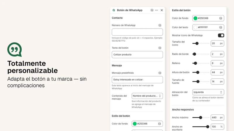 Quotesapp ‑ Botón de WhatsApp