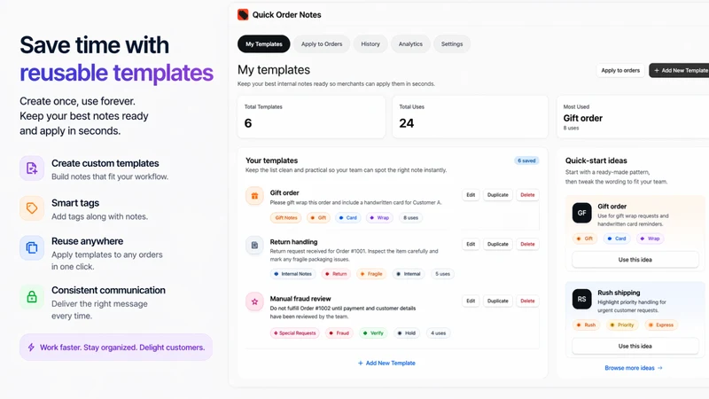 Quick OrderNotes