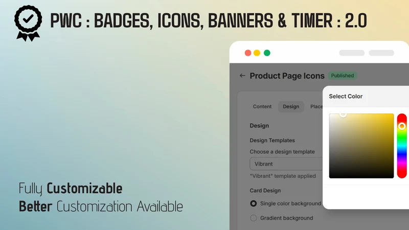 PWC Badges, Timer, Icons ‑ 2.0