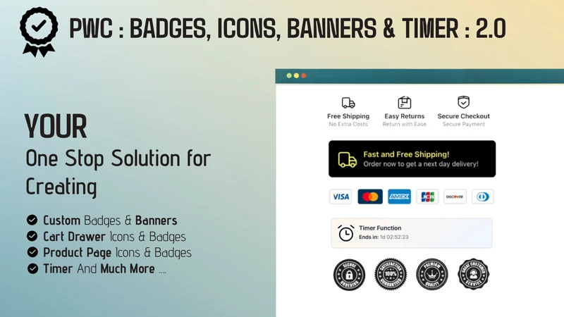 PWC Badges, Timer, Icons ‑ 2.0