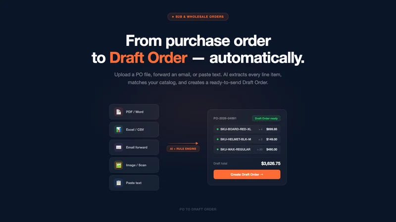 POMate: PO to Draft Order