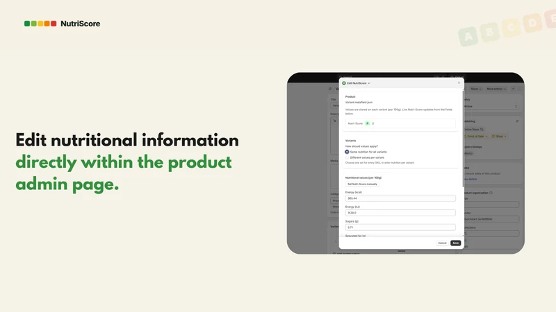 Nutriscore & nutritional info