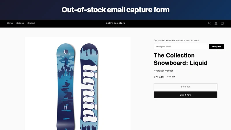 Back in Stock ‑ Notify Me