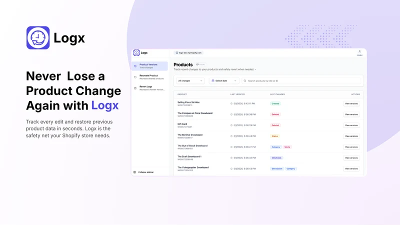 Logx: Product Version & Revert