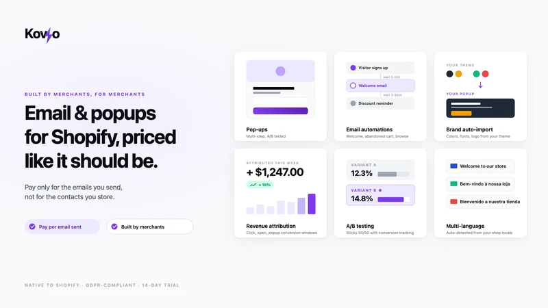 Kovyo Pop‑up & Email Marketing