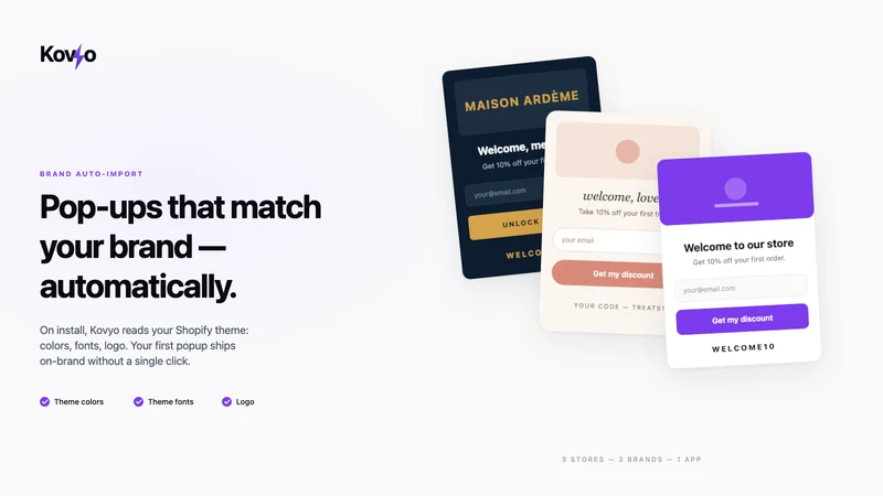 Kovyo Pop‑up & Email Marketing