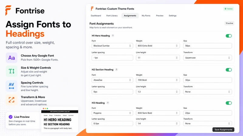 Fontrise: Custom Theme Fonts