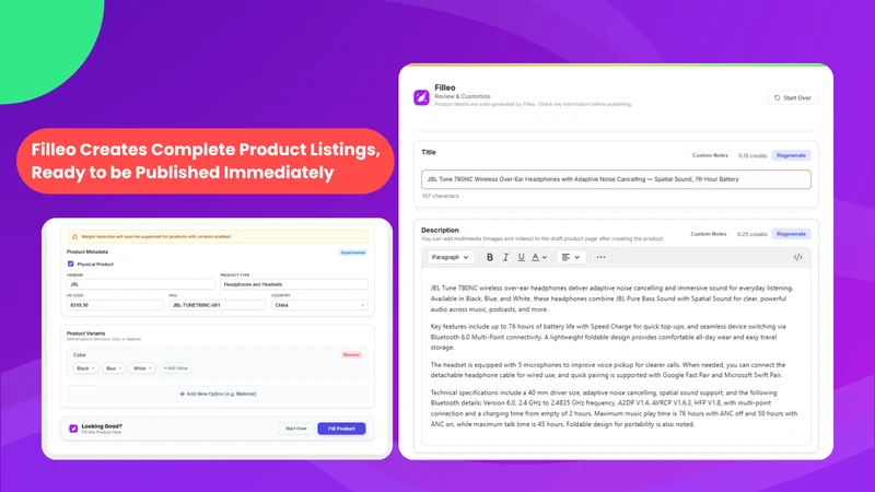 Filleo: AI Product Builder