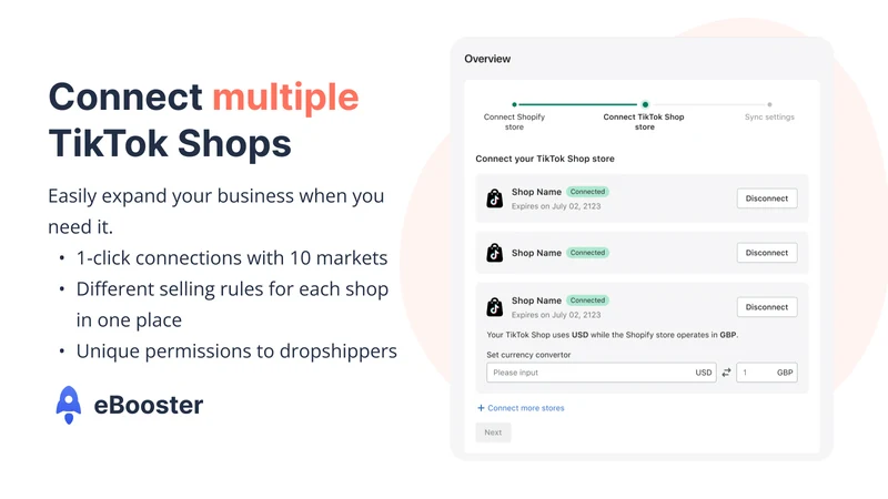 Sync to TikTok Shop ‑ eBooster