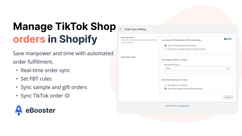 Sync to TikTok Shop ‑ eBooster