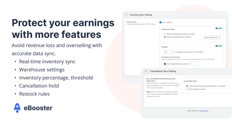 Sync to TikTok Shop ‑ eBooster