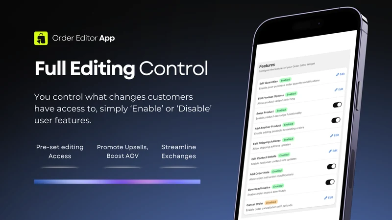 Postsell: Order Editing Upsell