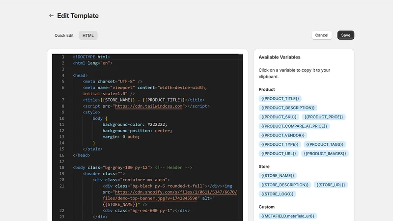 Product Templates