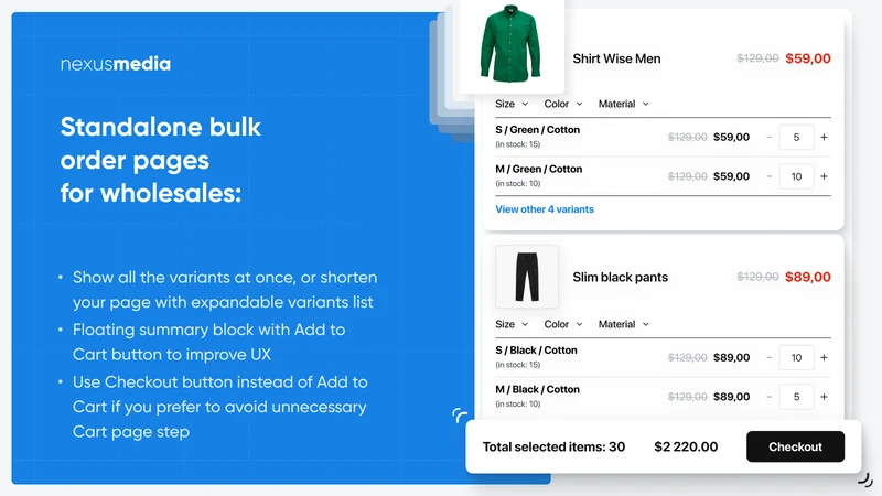 Easy:Wholesale Bulk Order Form