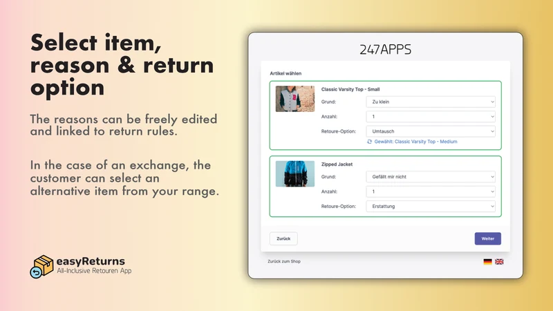 Returns & EU Withdrawal‑Button