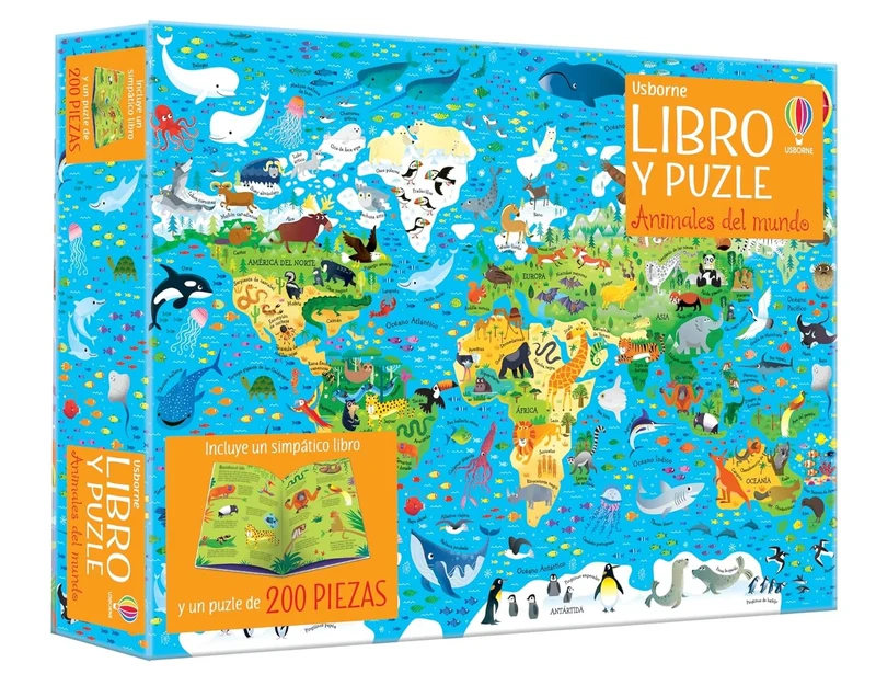 Libro y Puzzle: Animales del mundo