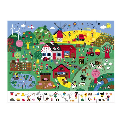 Puzzle de observación - La Granja: 24 piezas - Janod