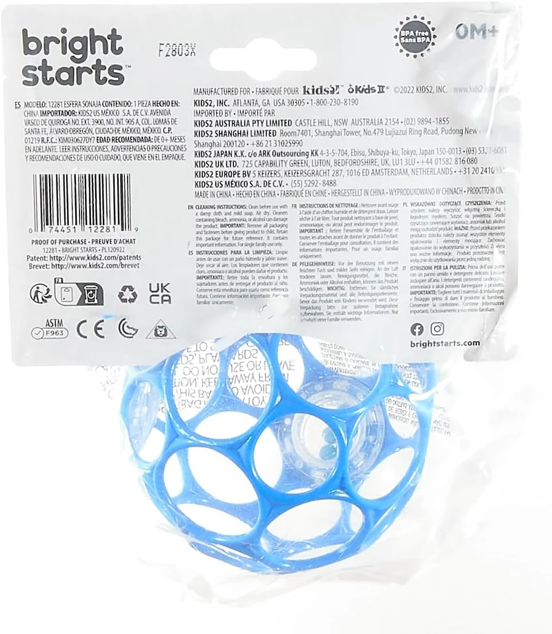 Oball pelota sonajero azul