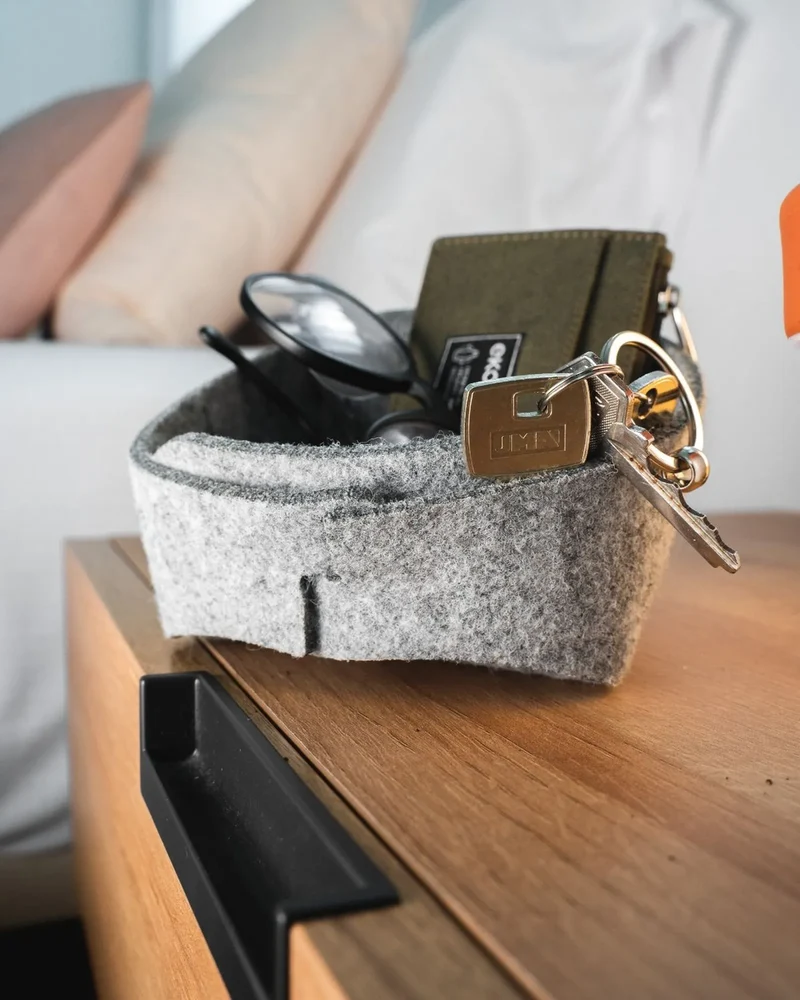 Cesta de fieltro reciclado Ekomodo Biru para personalizar