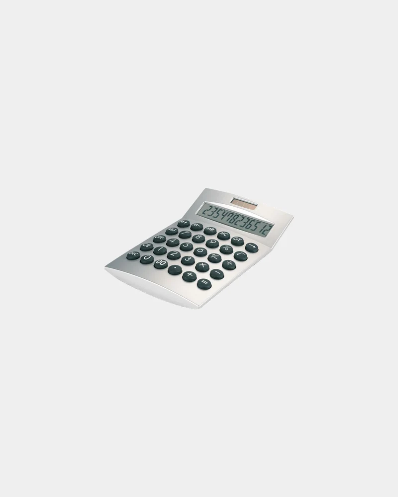 Calculadora 12 dígitos plateado mate para personalizar