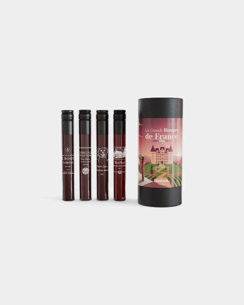 Estuche de cata de 4 frascos de vino personalizable