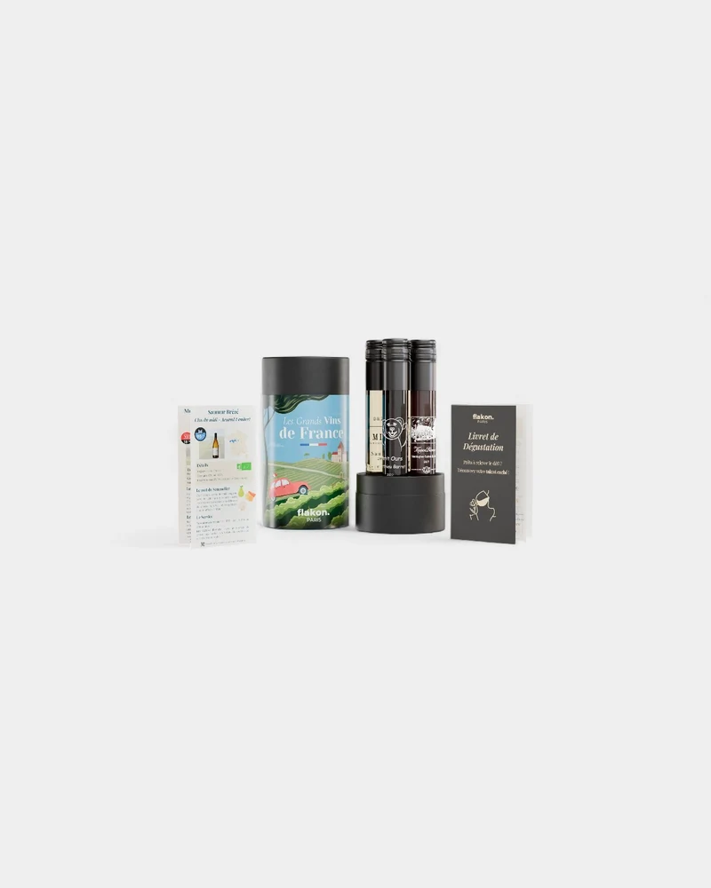 Estuche de cata de 4 frascos de vino personalizable