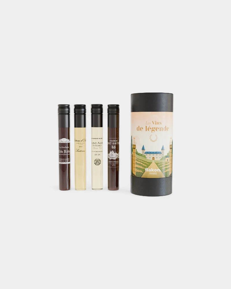 Estuche de cata de 4 frascos de vino personalizable