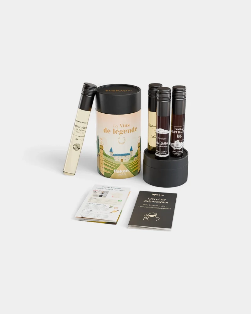 Estuche de cata de 4 frascos de vino personalizable
