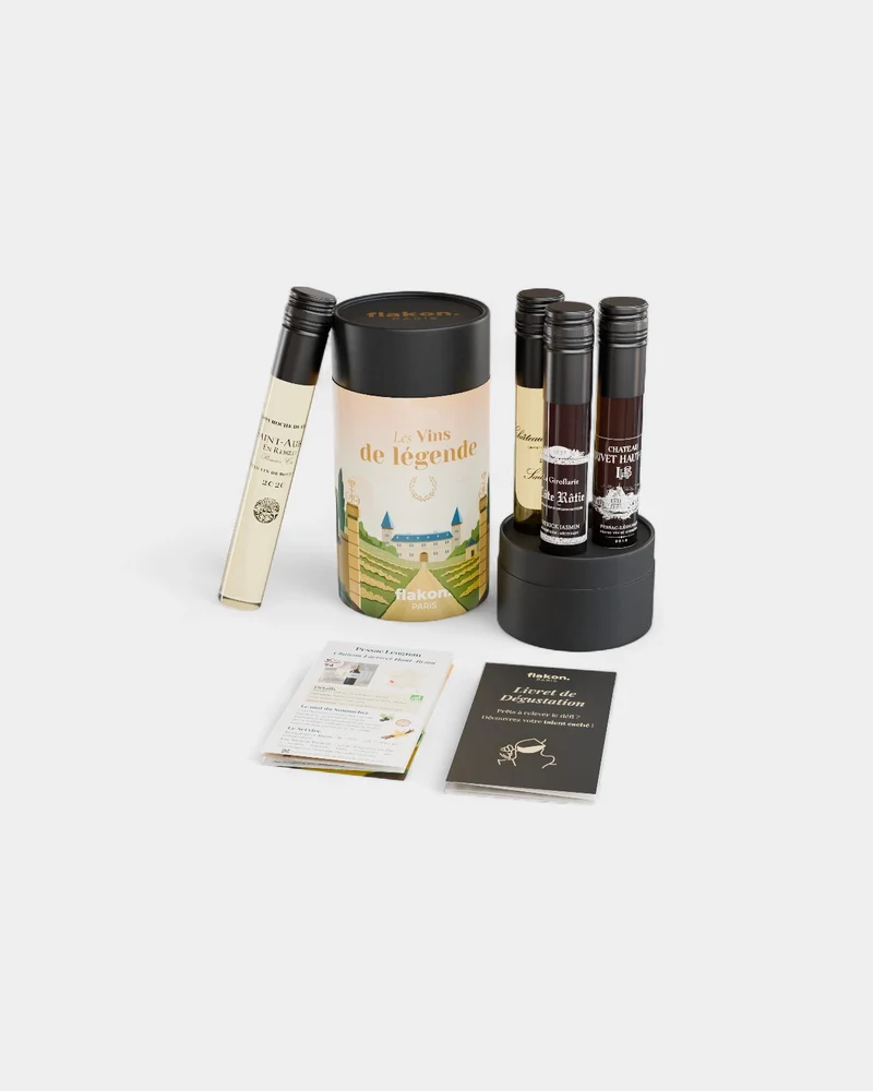 Estuche de cata de 4 frascos de vino personalizable