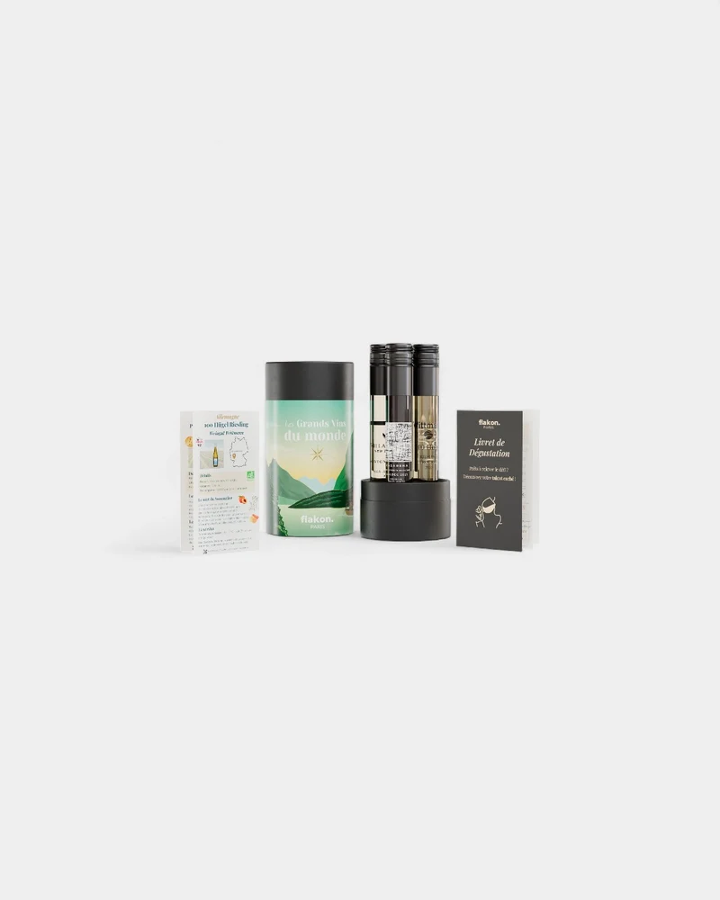Estuche de cata de 4 frascos de vino personalizable
